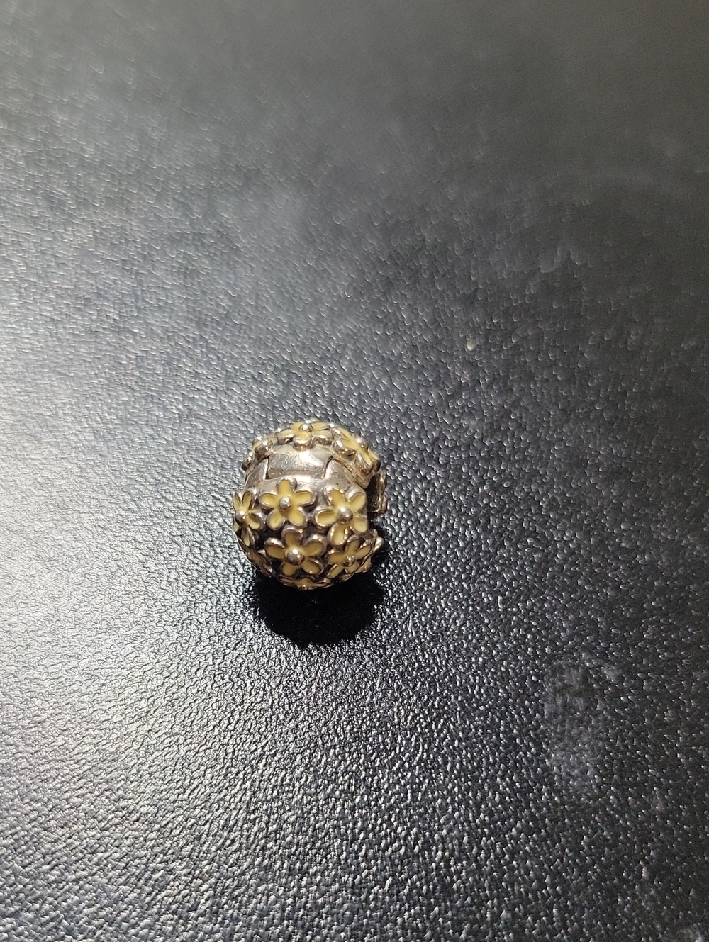Pandora Floral Dome Bead Charm in Silver